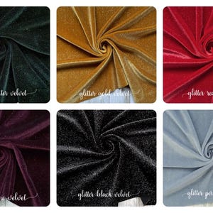 Glitter VELVET | Stretch velvet | polyester stretch velvet | Fabric by the yard | Bows