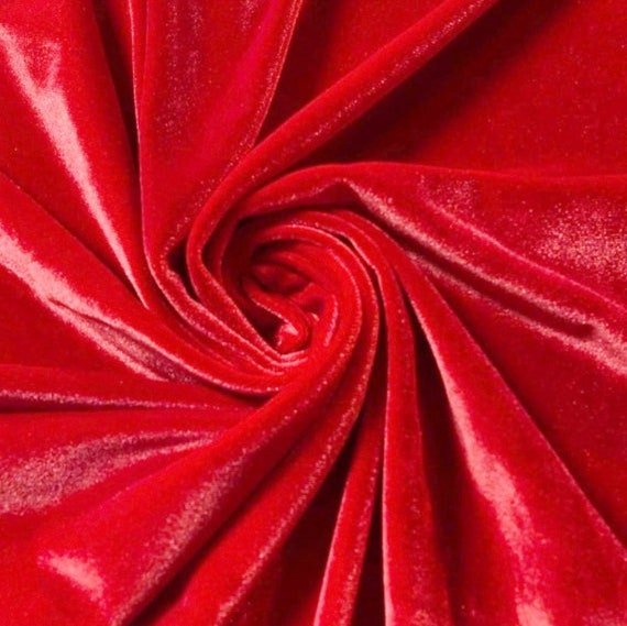 BRIGHT RED VELVET Stretch Velvet Polyester Stretch Velvet - Etsy