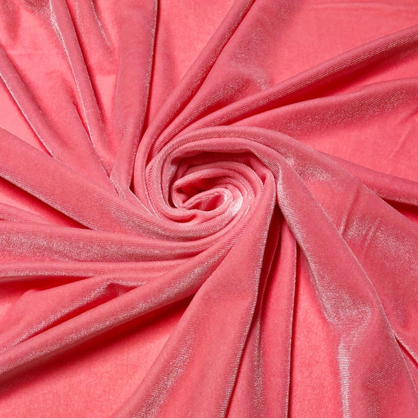 Coral Velvet Fabric Etsy