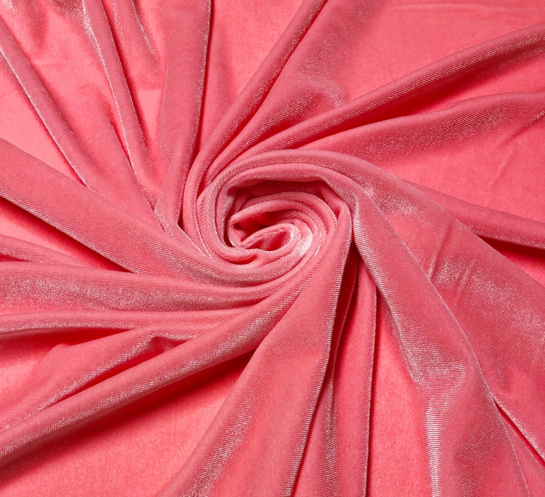 CORAL VELVET Fabric by the yard polyester stretch velvet Stretch velvet