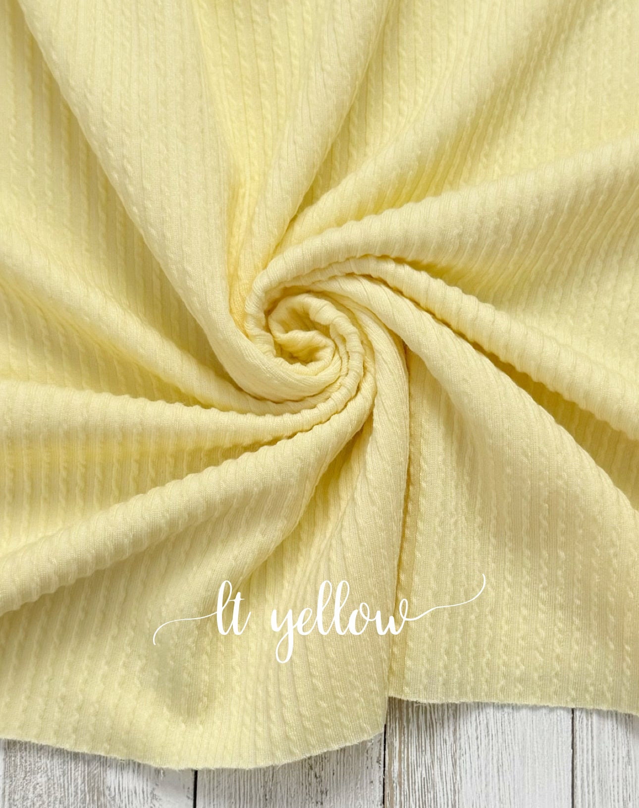 WAVED Lt Yellow RIB KNIT | Rib Knit | Stretchy Fabric | Rib Fabric ...