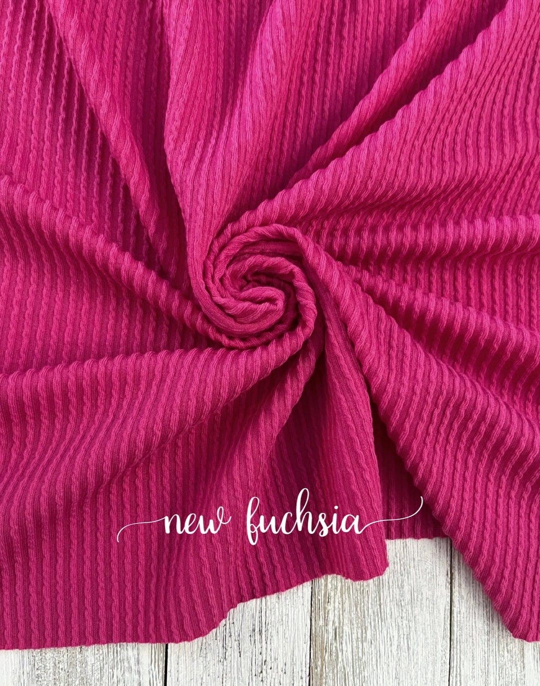 Fleece Rib WAVED New Fuchsia RIB KNIT | Rib Knit | Stretchy Fabric | Rib Fabric ...