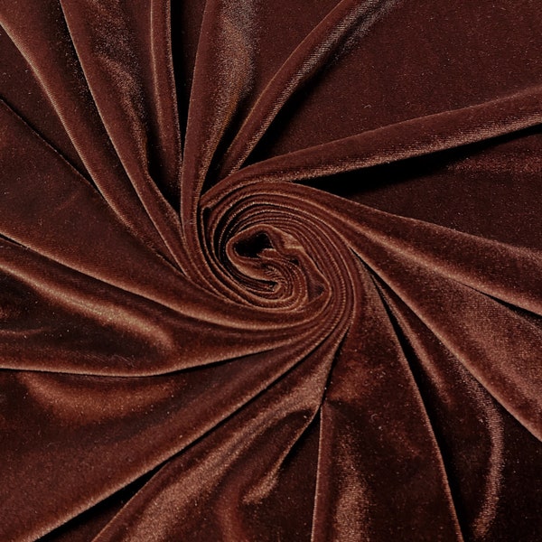 DARK RUST VELVET | Stretch velvet | polyester stretch velvet | Fabric by the yard | Bows