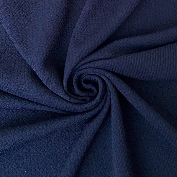 BULLET Navy Blue |  Textured fabric Textured Bullet fabric | Liverpool | Stretch Fabric | Spandex | Solid Fabric poly spandex