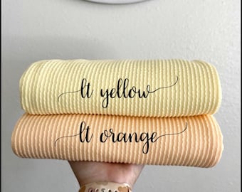 WAVED lt yellow  RIB KNIT | rib knit | stretchy fabric | rib fabric | fabric by the yard |