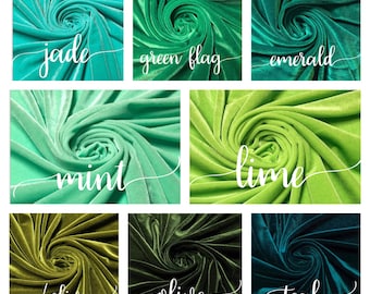 VELVET (green)| Stretch velvet | polyester stretch velvet | Fabric by the yard | Bows