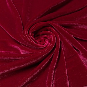 CRANBERRY VELVET | Stretch velvet | polyester stretch velvet | Fabric by the yard | Bows