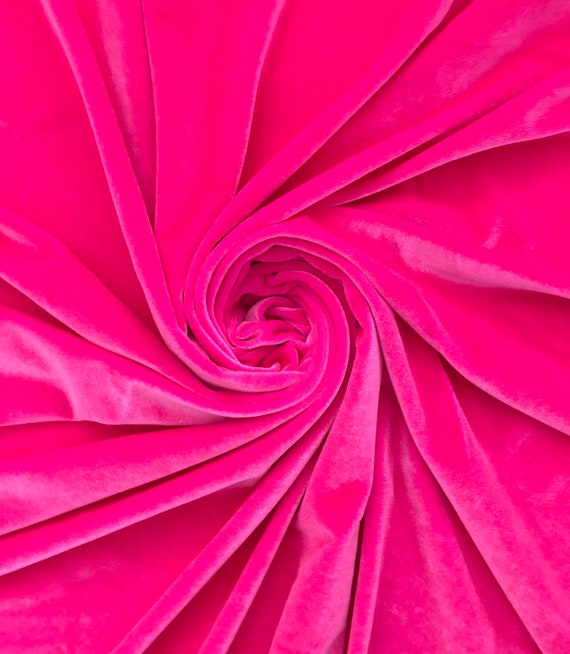 Hot Pink Luxury Stretch Velvet Fabric _ Spandex Fabric