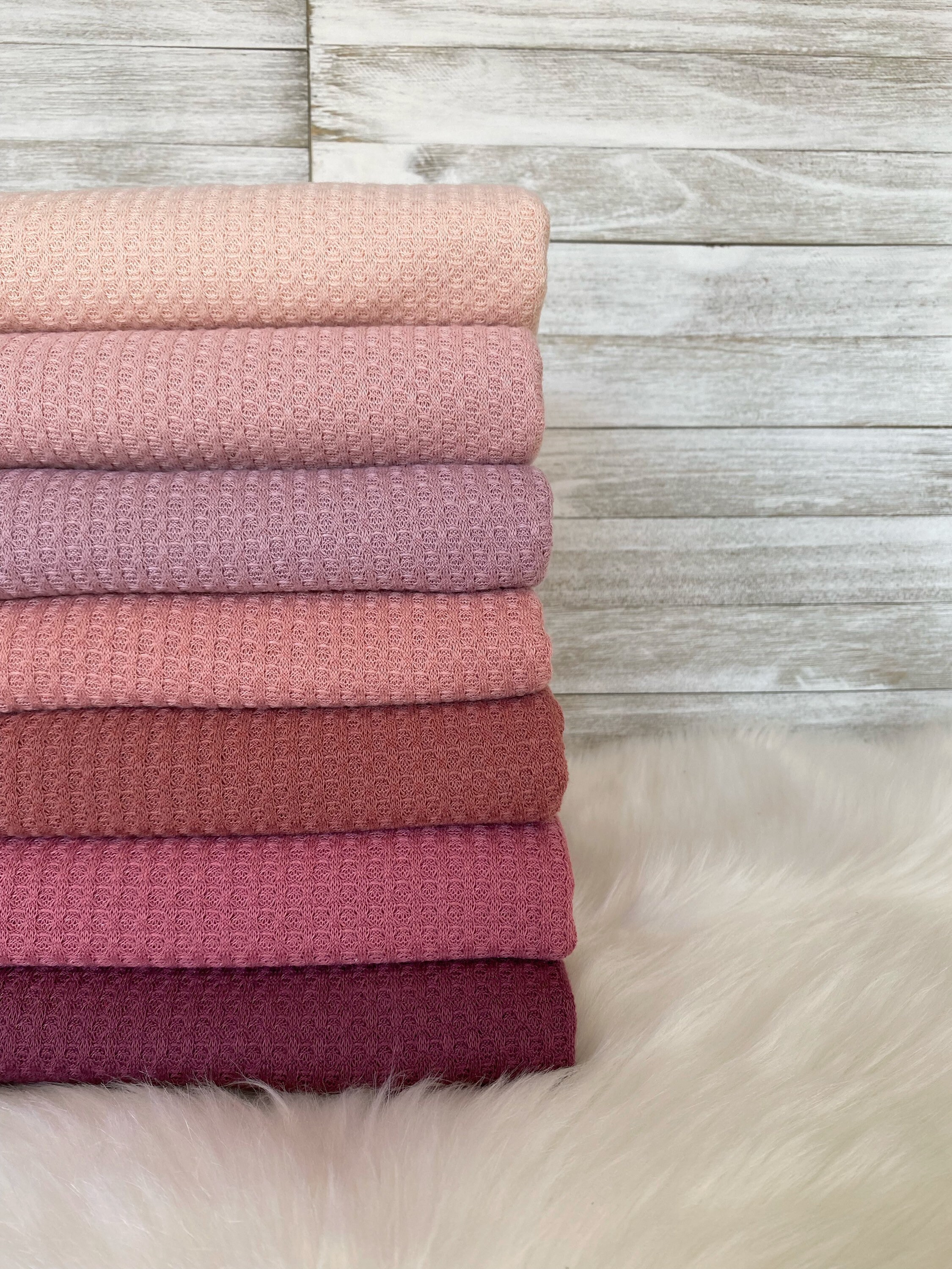 Waffle Waffle Knit Fabric Sweater Fabric Polyester Etsy