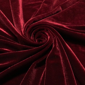 WINE VELVET | Stretch velvet | polyester stretch velvet | Fabric by the yard | Bows