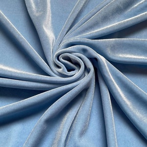 NEW Baby Blue VELVET | Stretch velvet | polyester stretch velvet | Fabric by the yard | Bows