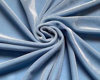 NEW Baby Blue VELVET | Stretch velvet | polyester stretch velvet | Fabric by the yard | Bows