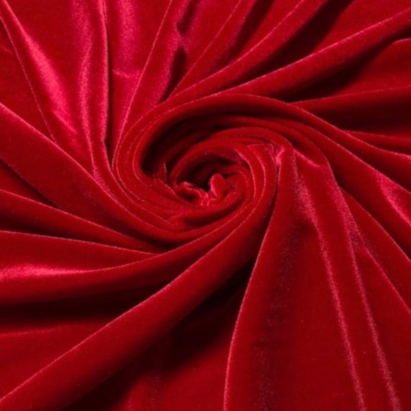 RED VELVET | Stretch velvet | polyester stretch velvet | Fabric by the yard | Bows