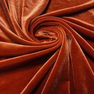 RUST VELVET | Stretch velvet | polyester stretch velvet | Fabric by the yard | Bows