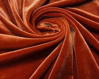 RUST VELVET | Stretch velvet | polyester stretch velvet | Fabric by the yard | Bows