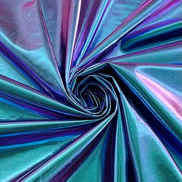 IRIDESCENT spandex  Holographic fabric | fabric | Stretch Fabric | Spandex | Solid Fabric | Bows fabric | holographic