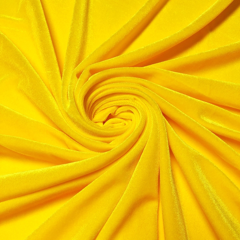 YELLOW VELVET Stretch velvet polyester stretch velvet Etsy.de