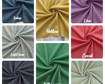Baby Waffle | waffle knit fabric | sweater fabric | polyester | knit fabric | fabric by the yard | spandex | poly spandex