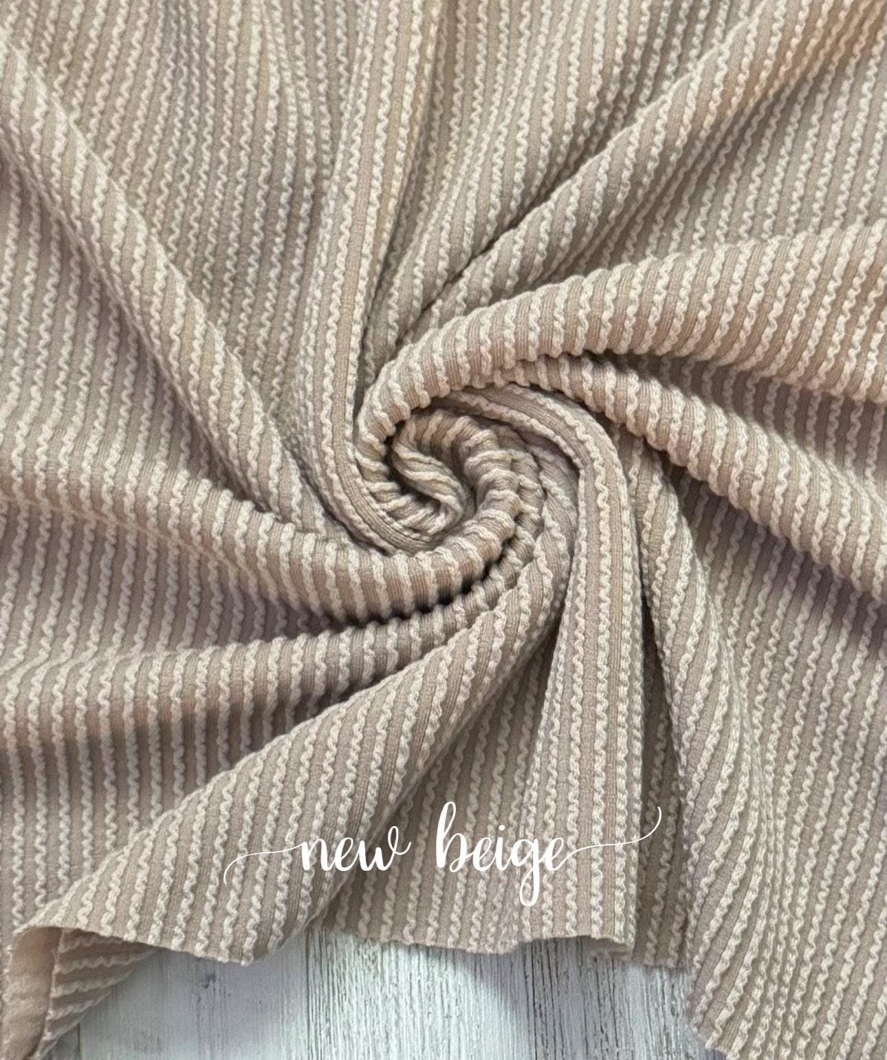 Beige Rib Velour WAVED New Beige RIB KNIT | Rib Knit | Stretchy Fabric | Rib Fabric ...