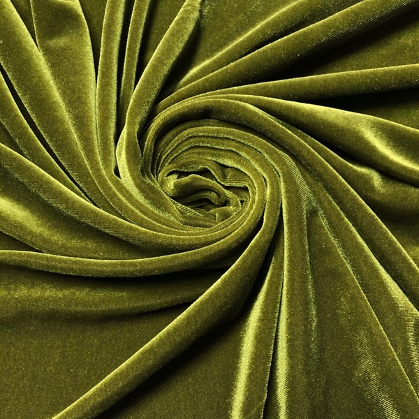 M/OLIVE VELVET | Stretch velvet | polyester stretch velvet | Fabric by the yard | Bows