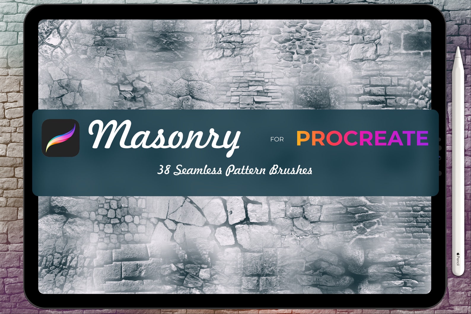 MasonryProcreate Brushes Stone Procreate Brush Set Brick Etsy
