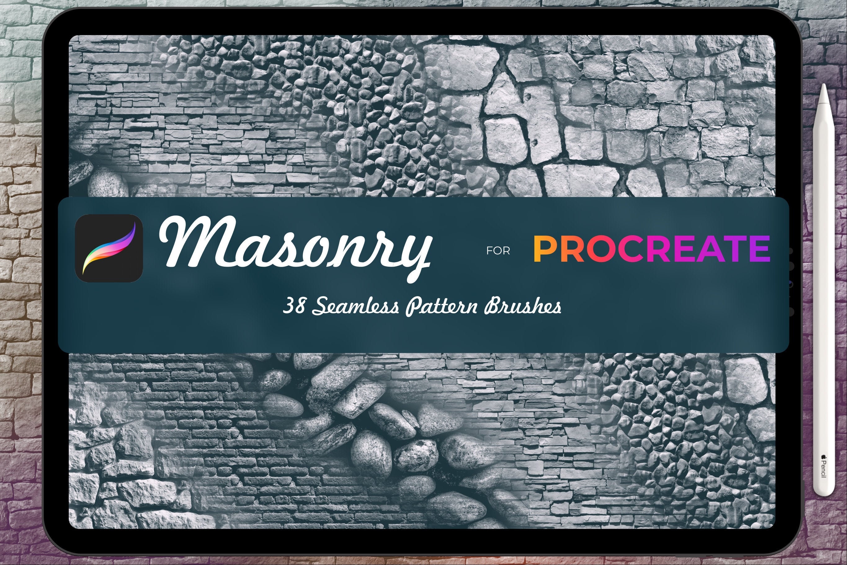 MasonryProcreate Brushes Stone Procreate Brush Set Brick Etsy