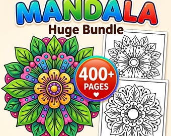 Bold Easy Mandala Coloring Pages for Kids and Adults | 430+ Designs (Printable PDF)
