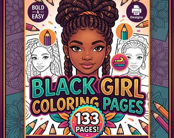 Black Girl Coloring Pages PDF 133 Coloring Pages for Adults Nature Baddie | Digital Download