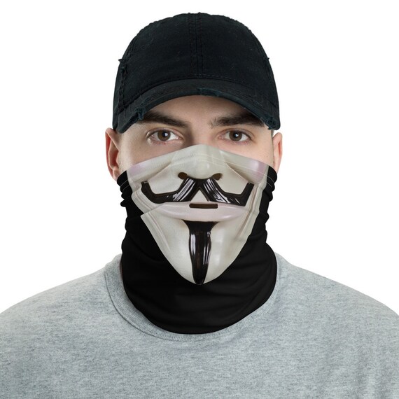 V For Vendetta Face Mask Neck Gaiter Etsy