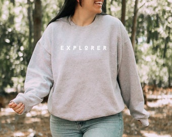 Explorer Sweatshirt, Explorer Shirt, Travel Crewneck, Airplane Pullover, Gift for Hiker, Camping Shirt, RV Life, Homeschool Mom Gift