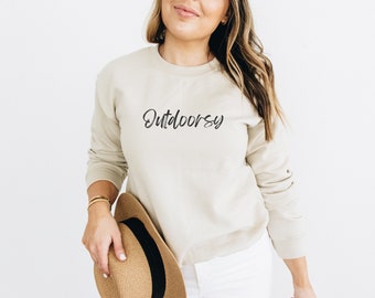 Outdoorsy Crewneck Sweatshirt | Farmer's Market Outfit | Environmental Activist Shirt | Backpacker Fleece | Outdoor Adventure Sweater Jumper