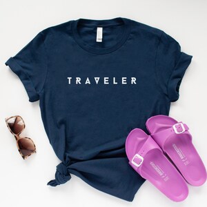 Traveler Shirt, Gift for Traveler, Road Trip T Shirt, Camp T-Shirt, Hiking Tee, Gift for Daughter, Graduation Gift, Airplane Outfit, Minimal