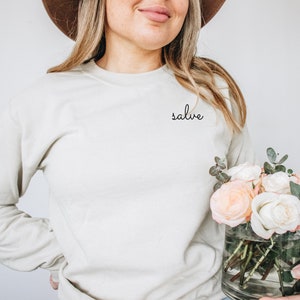 Salve Sweatshirt, Salve Pocket Shirt, Italian Greeting Sweater, Pocket Salve, Salve Jumper, Italian Hello Fleece, Hello Italian Top