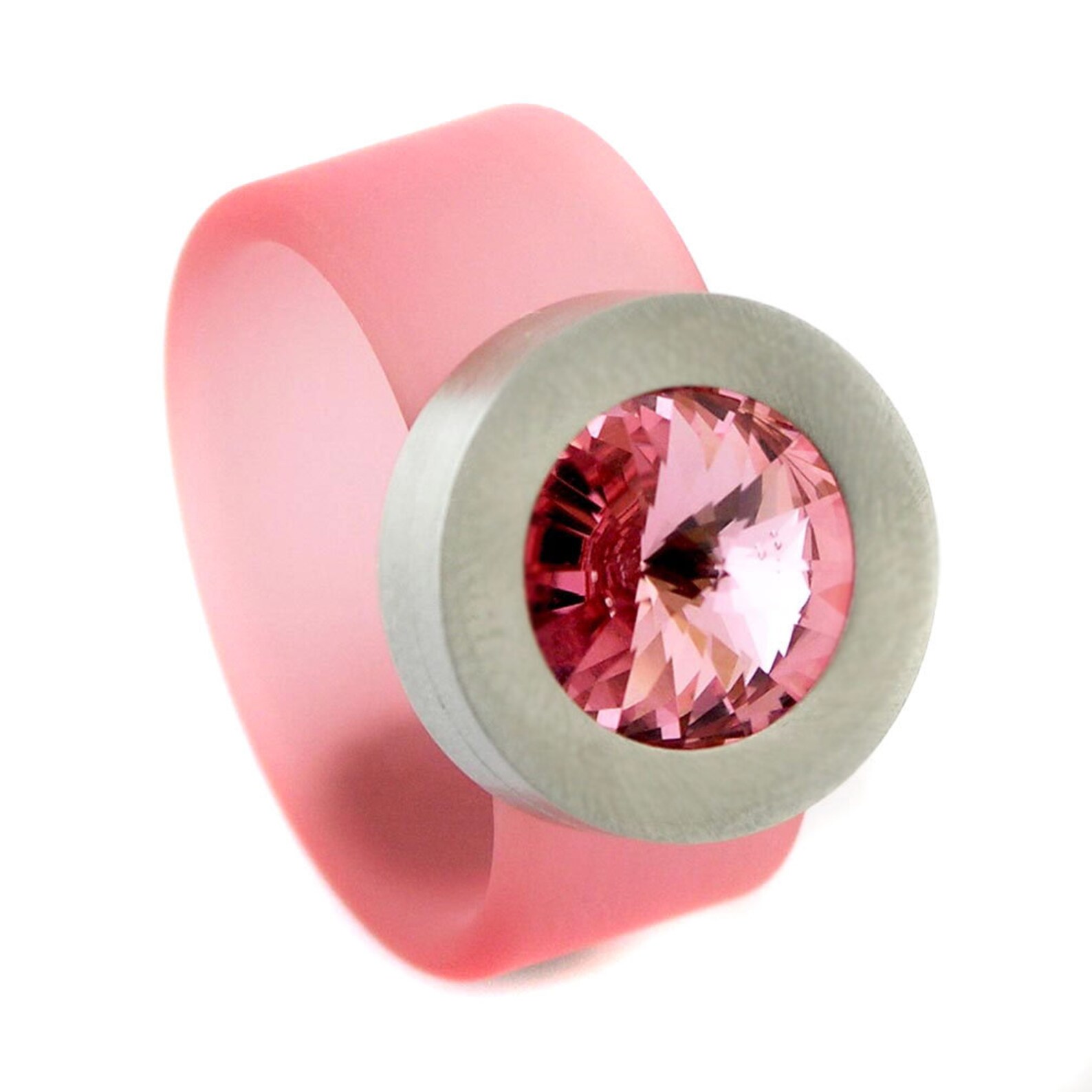 Rubber ring with Swarovski crystal original Swarovski crystal | Etsy