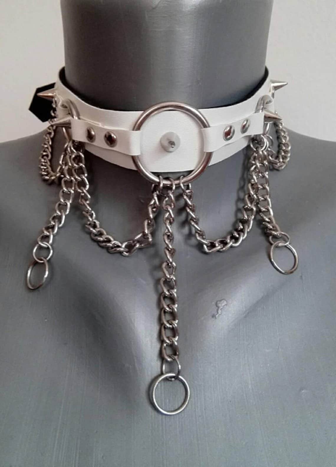 Leather Neck Collar Necklace BDSM Fetish Wear Bondage Gear Etsy UK