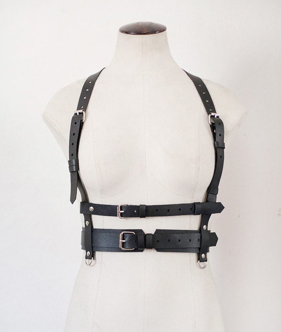 Fashion Body Harness Leather Bondage Suit Mens Braces Belts 