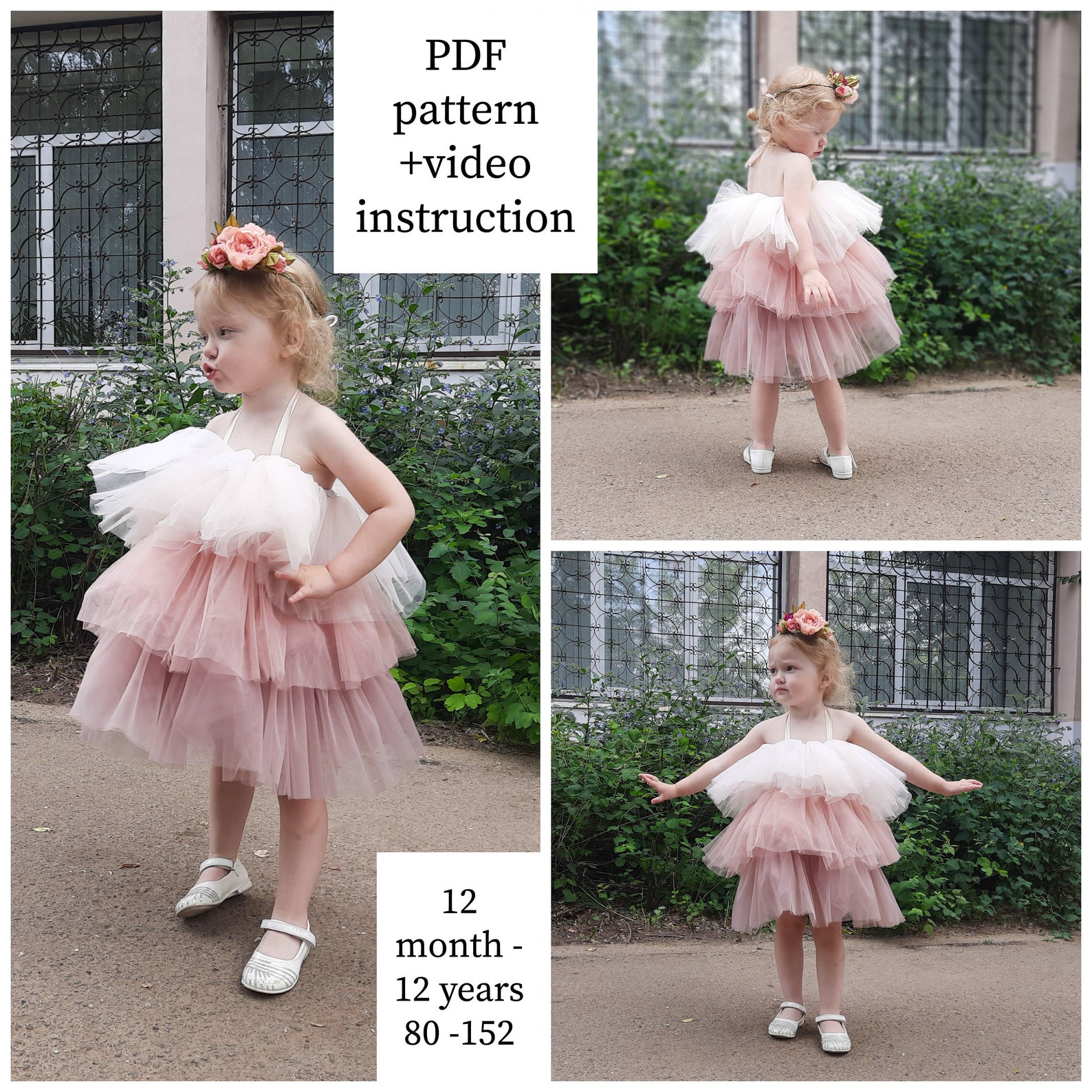 Dress patterns for girls Tutu flower girl dresses pattern Etsy