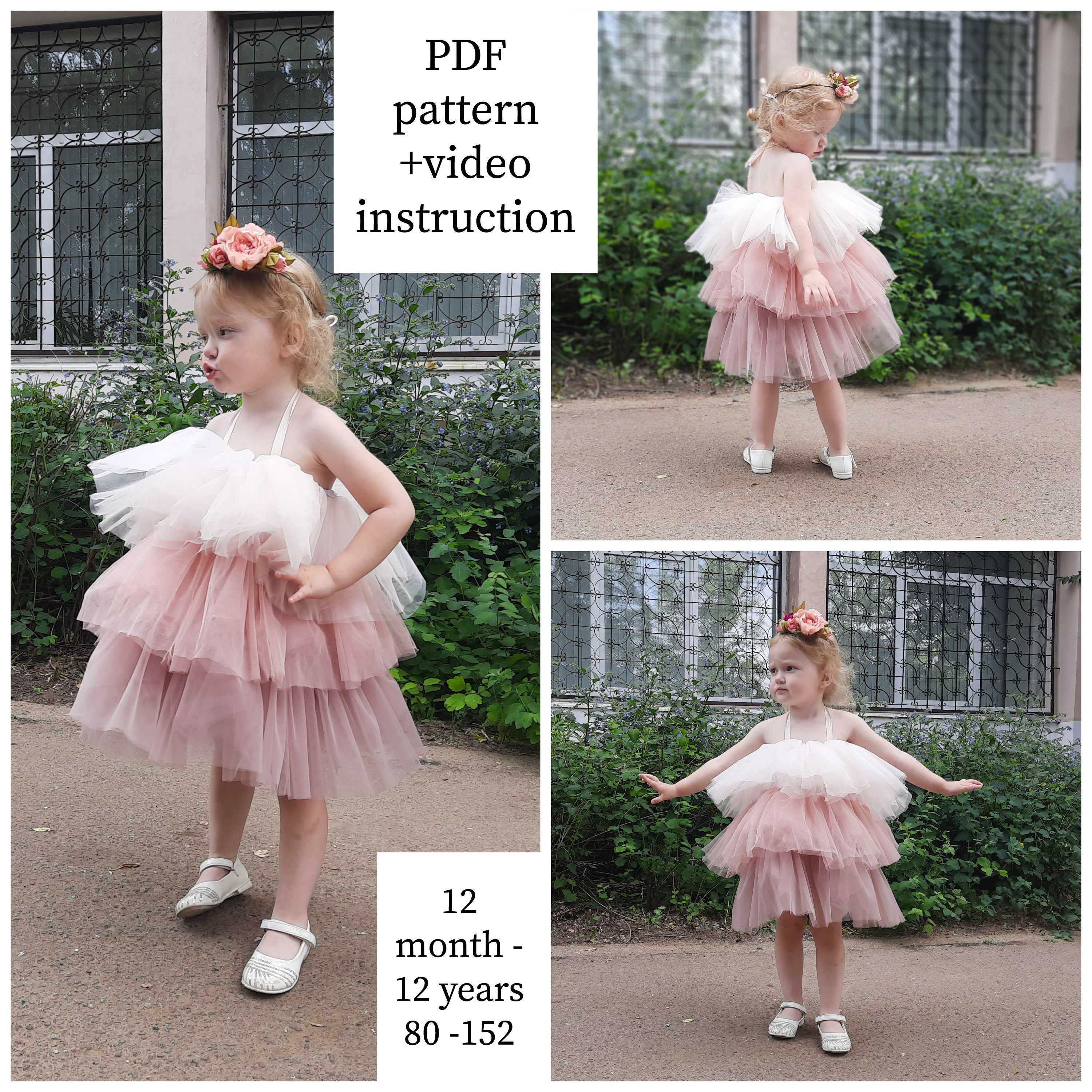 Dress patterns for girls Tutu flower girl dresses pattern Etsy