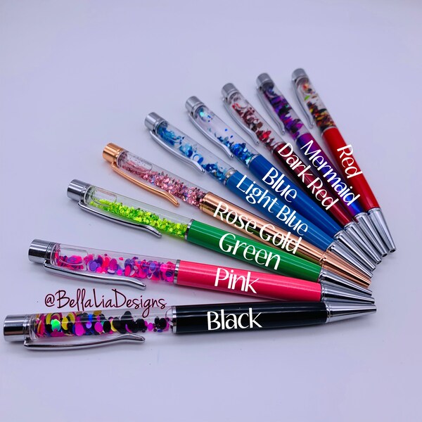 Custom Floating Glitter Pens Etsy