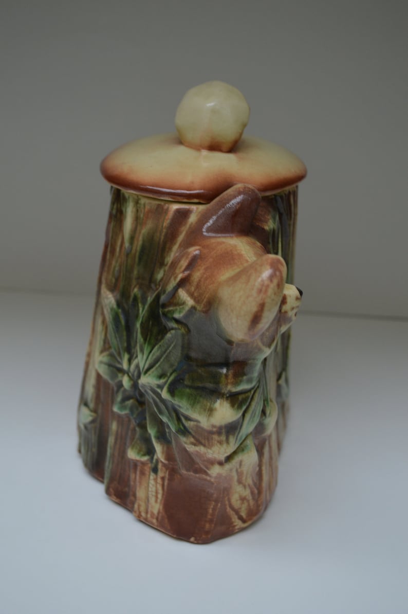 Vintage Mccoy Honey Bear on a Bamboo Tree Cookie Jar, Green, Brown
