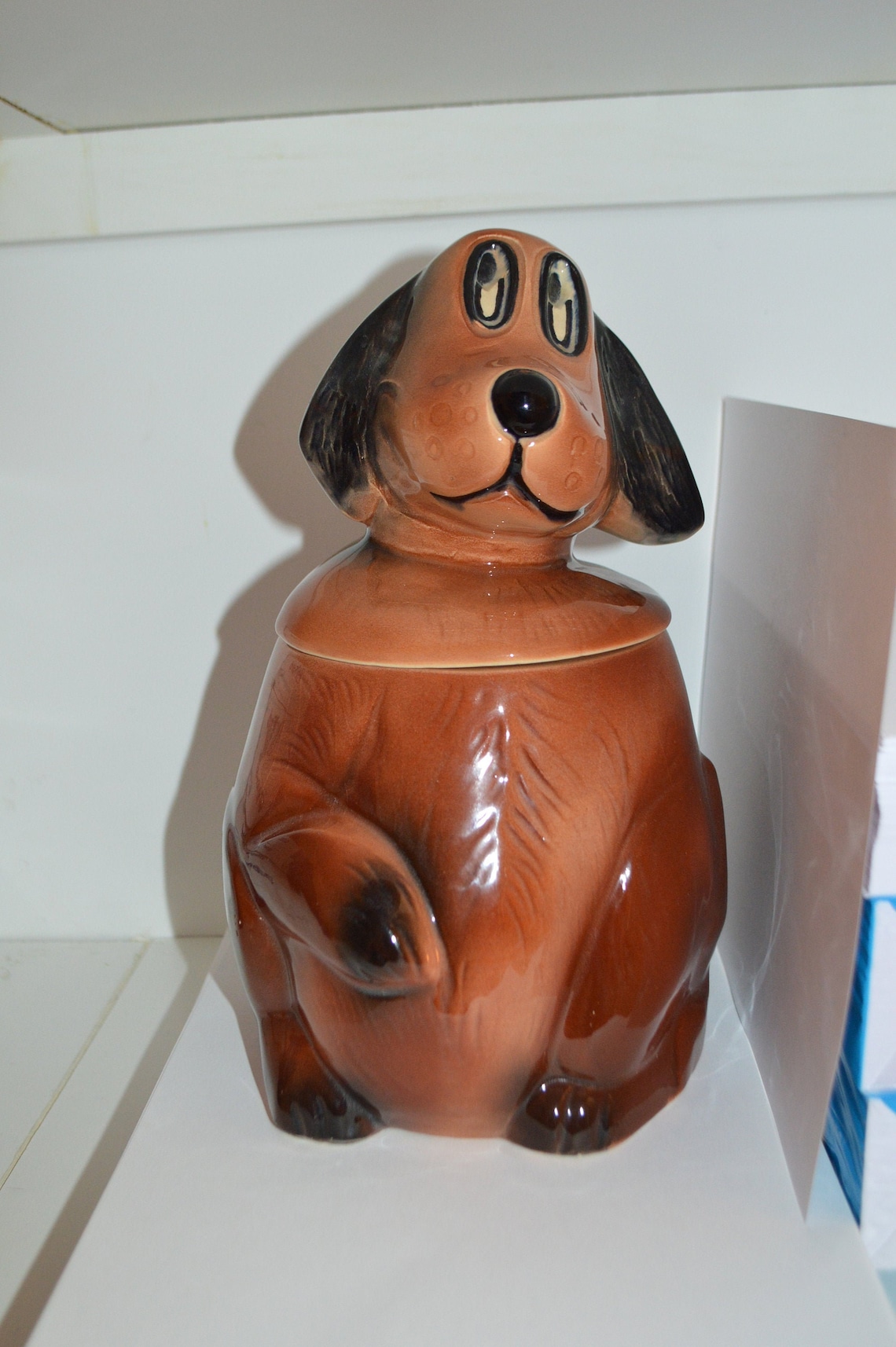 Vintage Mac Dog Cookie Jar, Mccoy, 19671968, 208/USA, Brown, Floppy