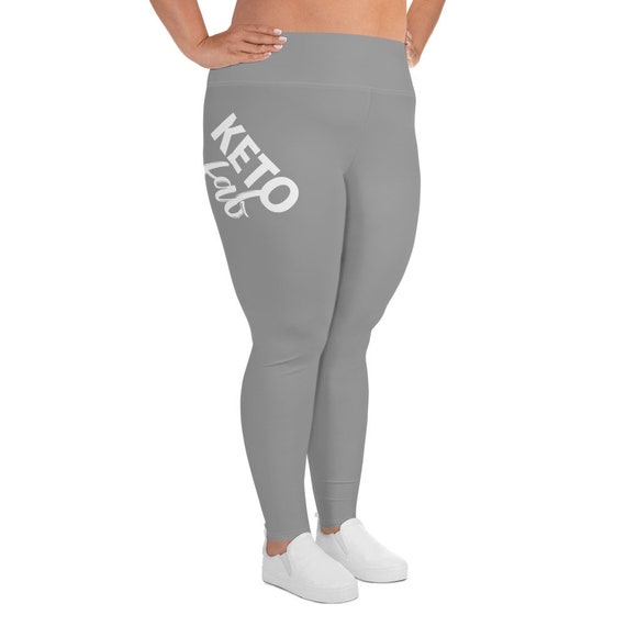 Keto Fab Plus Size Gray Leggings Ketogenic Diet Low Carb High Fat Fitness  Gift Healthy Lifestyle Women 