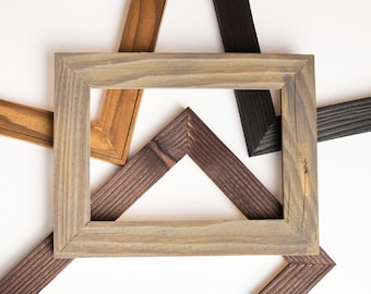 Rustic Natural Reclaimed Wood Picture Frame from old barns - Handmade Upcycled Photo Frame