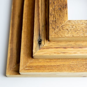 Rustic Natural Reclaimed Wood Picture Frame from old barns Handmade Upcycled Photo Frame image 2