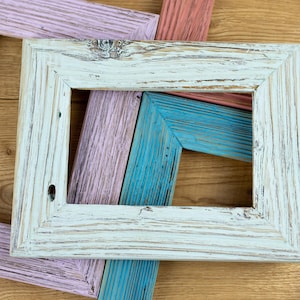 Rustic natural reclaimed wood picture Frame from old barns colored shabby chiq Handmade Upcycled Photo Frame image 6