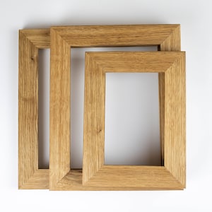 Rustic Handmade Oak Wood Frame Natural Solid Wood Picture Frame for Family Photographs and Artwork image 3