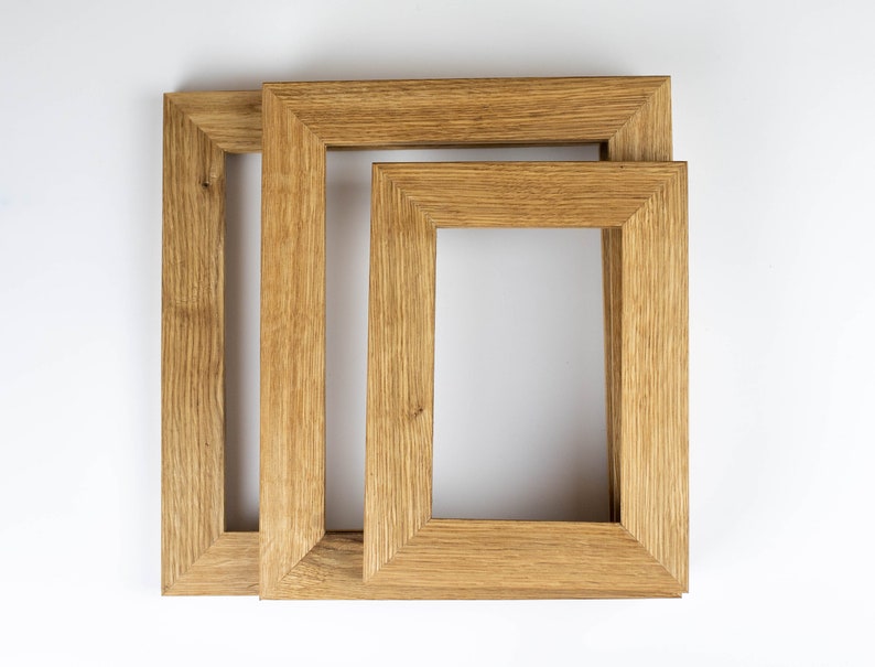 Rustic Handmade Oak Wood Frame Natural Solid Wood Picture Frame for Family Photographs and Artwork image 3