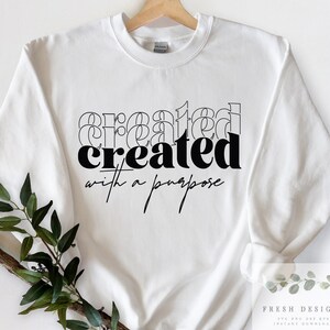 Created With A Purpose Svg Png, Christian Svg, Self Love Svg, Worthy Svg, Religious Svg, Faith Svg, Jesus Svg Png Pdf Dxf Instant Download