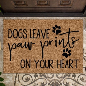 Honden laten Paw Prints op je hart Svg Png, Hond Quotes Svg, Honden Huisdieren Print, Honden Shirt, Honden Decor, Hondenliefhebber Svg Png Eps Dxf Png-bestanden