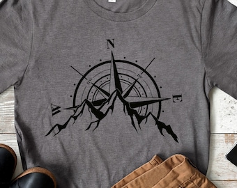 Compass Rose Mountain Range SVG: file di viaggio avventuroso (download digitale)